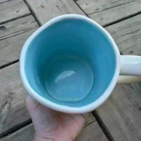Rae Dunn sea mug  with blue interior - Picture 2 of 4